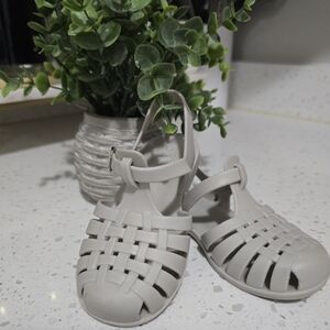 Kids Beige Woven Sandals